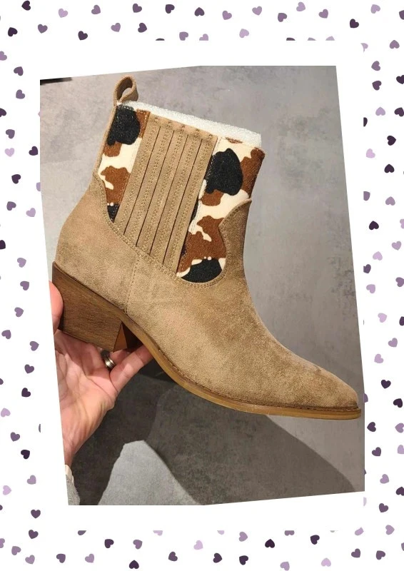 Botins santiag efeito vaca – Camurça macia – Nunca usados – photo 2